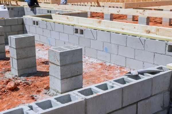 Cement Block Installation in Powell